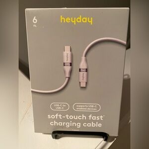 Heyday Soft-Touch USB-C Fast Charging Cable new in box 6 Foot long